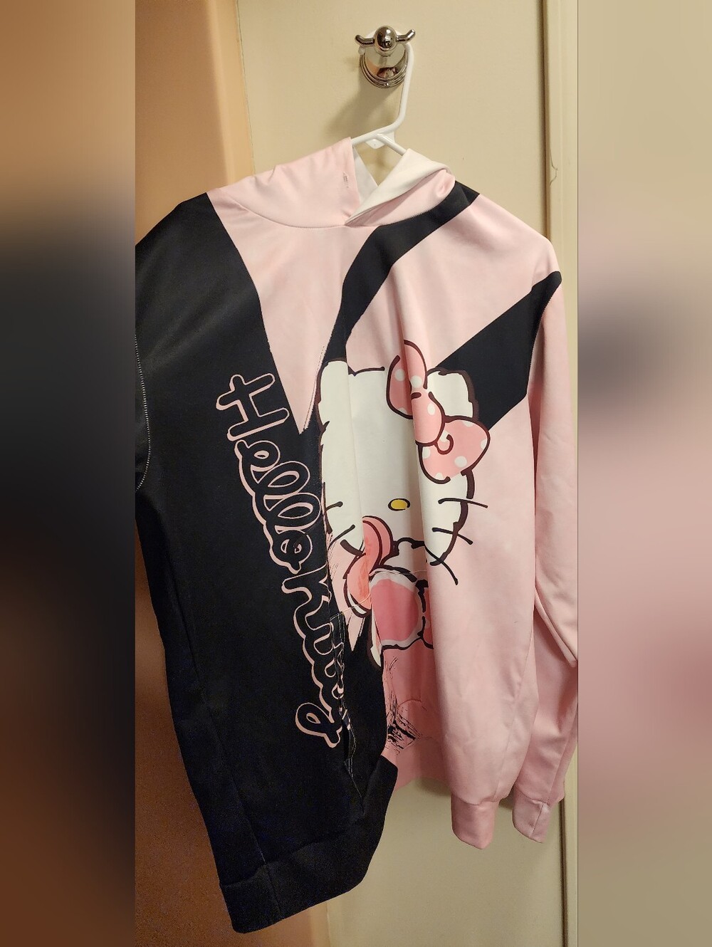 Hello Kitty Pink & Black Graphic Hoodie